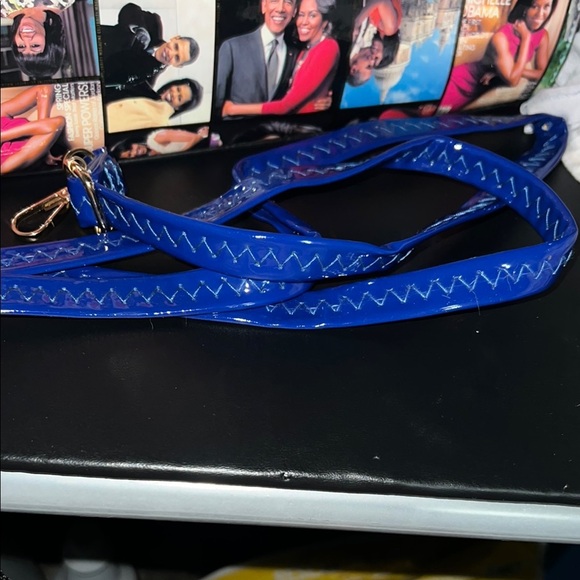 Colorful Collage Handbag with Blue Accents - Picture 9 of 9